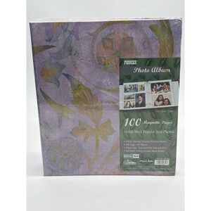 Pioneer Photo Album Purple Floral 100 Magnetic Pages 3-Ring Binder LM-100D New